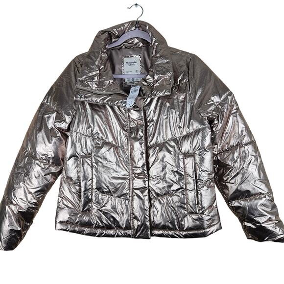 Abercrombie & Fitch Jackets & Blazers - Abercrombie & Fitch AF Metallic Mini Puffer Jacket Size Medium